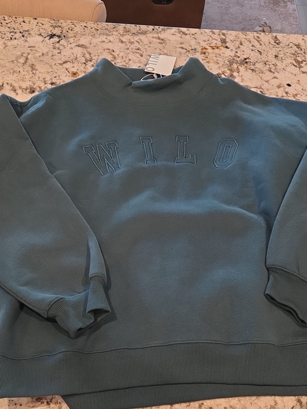 Wilo The Label Womens Teal Funnelneck Sweatshirt And Leggings Set - Picture 3 of 12
